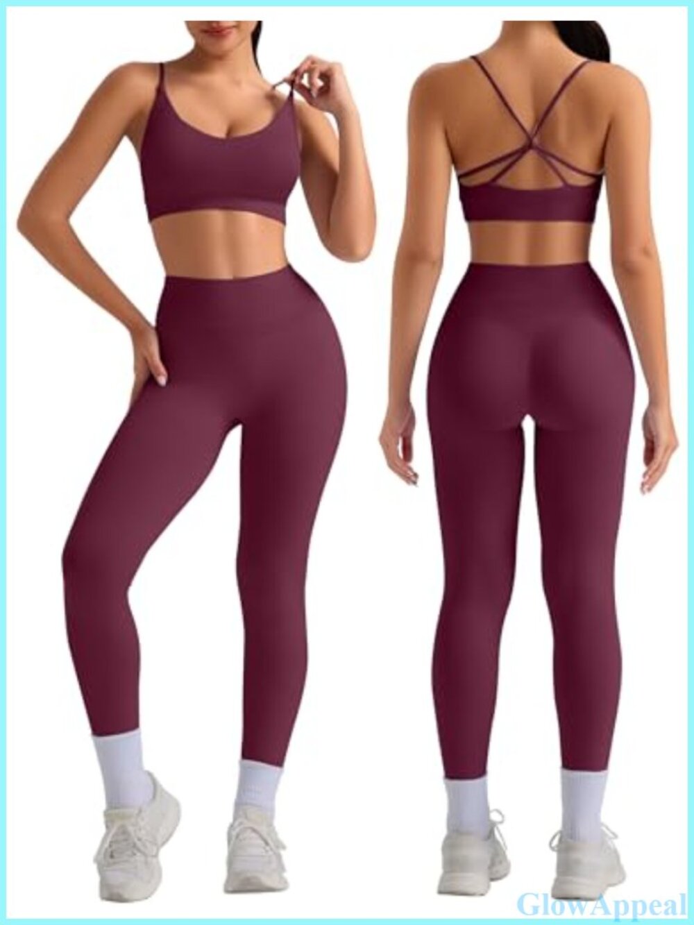 Seamless 2-Piece Workout Set Sports Bra High Waist Leggings for Yoga Gym